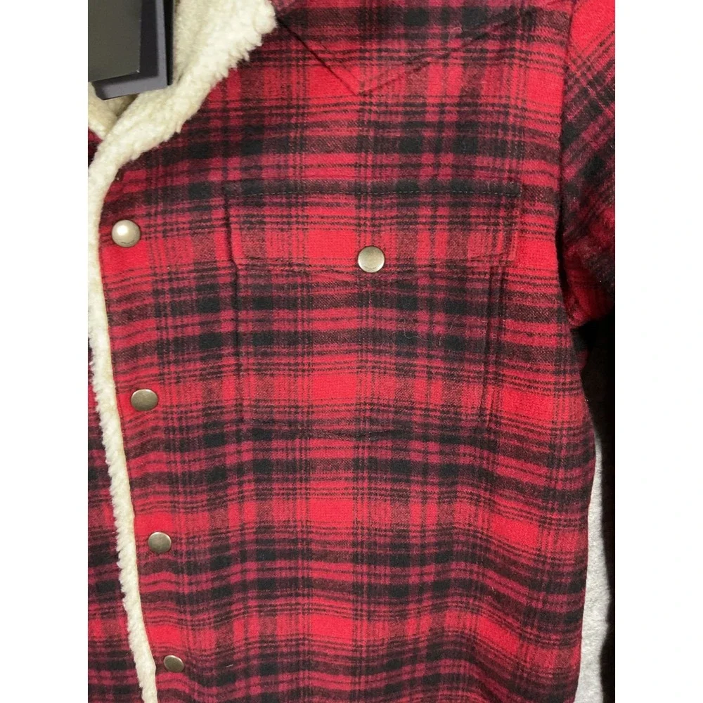 Saint Laurent Red Plaid Sherpa Lined Jacket Mens Size Medium